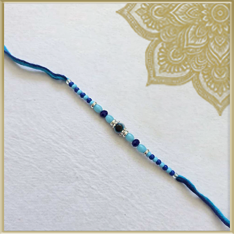 Evil Eye Protection Rakhi (Blue Beads)